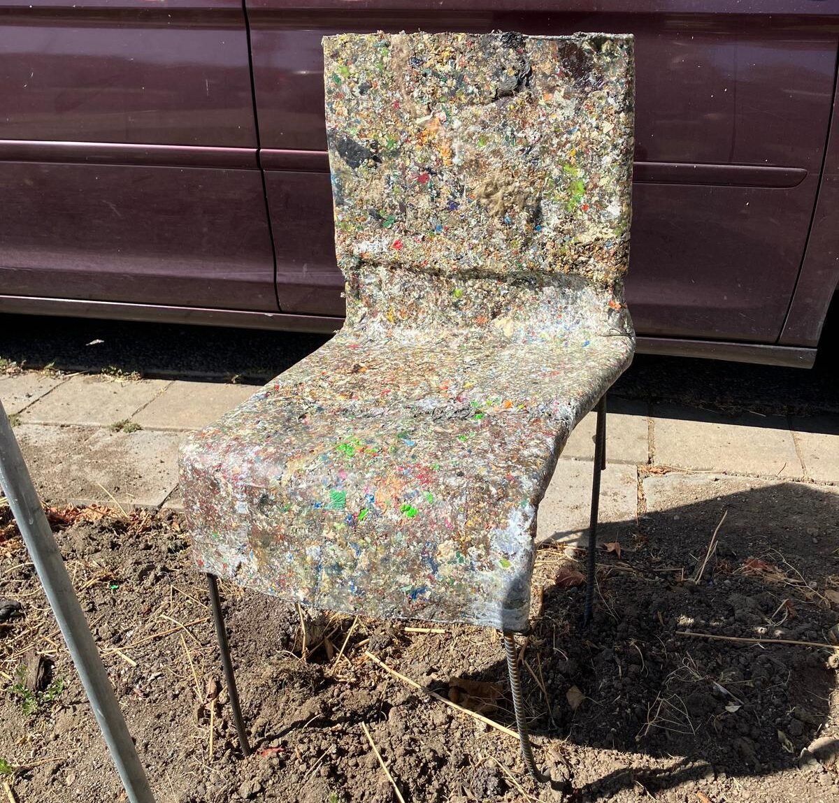 Plastic upcycled Chair made by Dan, USA