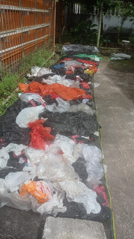 plastic bags are being dried