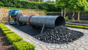 Photo of Mountain View Organic Farm’s installed biochar filtration system in operation