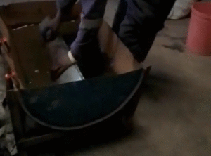 shaping or molding in a bucket of water while cooling