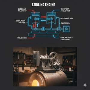 Heat to Stirling Engine