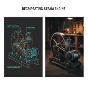 Steam to Engine (Reciprocating Piston Steam Engine)