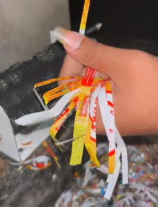 collected plastic strips